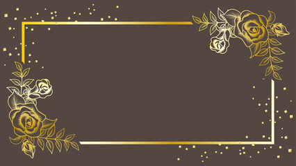 Rose decoration frame, design template