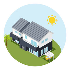 Residential house in the noon