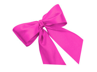 Beautiful red bow on a white background.