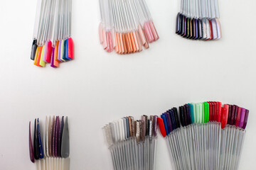 Manicure palette on white background