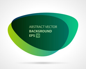 Abstract blob divided in space vector background. Green geometric shape with double lens shape and matte finish. Creative futuristic surface with subdued soft lighting for presentation.
