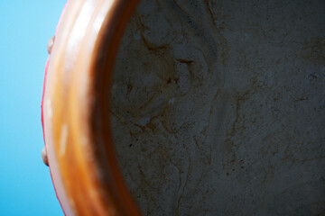 Texture of drum leather made of cow leather