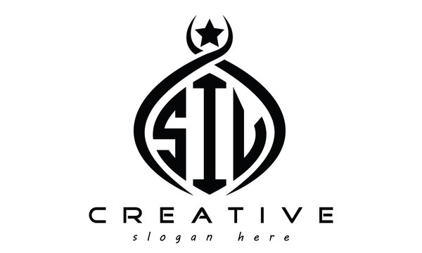 SIV three letters monogram curved oval initial logo design, geometric minimalist modern business shape creative logo, vector template