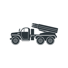 illustration of missile launcher vehicle, vector art.