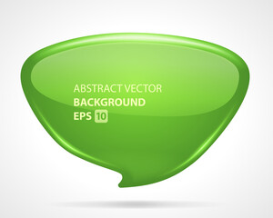 Abstract elongated bubble green vector background. Geometric futuristic figure with shiny liquid surface. Creative bright surface with highlights for fashion presentation and decoration.