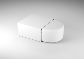 Jar of cream in a cardboard box 3d render