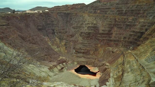 The Lavender Pit Mine, Bisbee, Arizona. The lower section, an open copper pit mine.