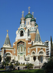 La cathédrale Saint-Nicolas (1869) est un édifice religieux orthodoxe russe, située à Nice, en France, l'un des plus importants hors de Russie.