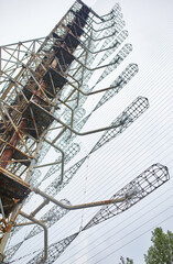 Former remains of Duga radar system in abandoned military base in Chernobyl Exclusion Zone, Ukraine