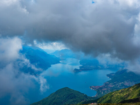 Landscape of Lake Como from Bregagno mount