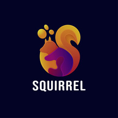 Illustration vector graphic of squirrel logo design with colorfull gradient style
