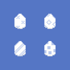 collection of various easter egg patterns. Happy Easter. pixel art or 8 bit. vector design. game elements or assets