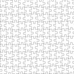 A seamless pattern of connected jigsaw puzzle elements. Vector mosaic pieces