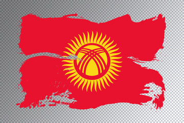 Kyrgyzstan flag brush stroke, national flag © allexxandarx