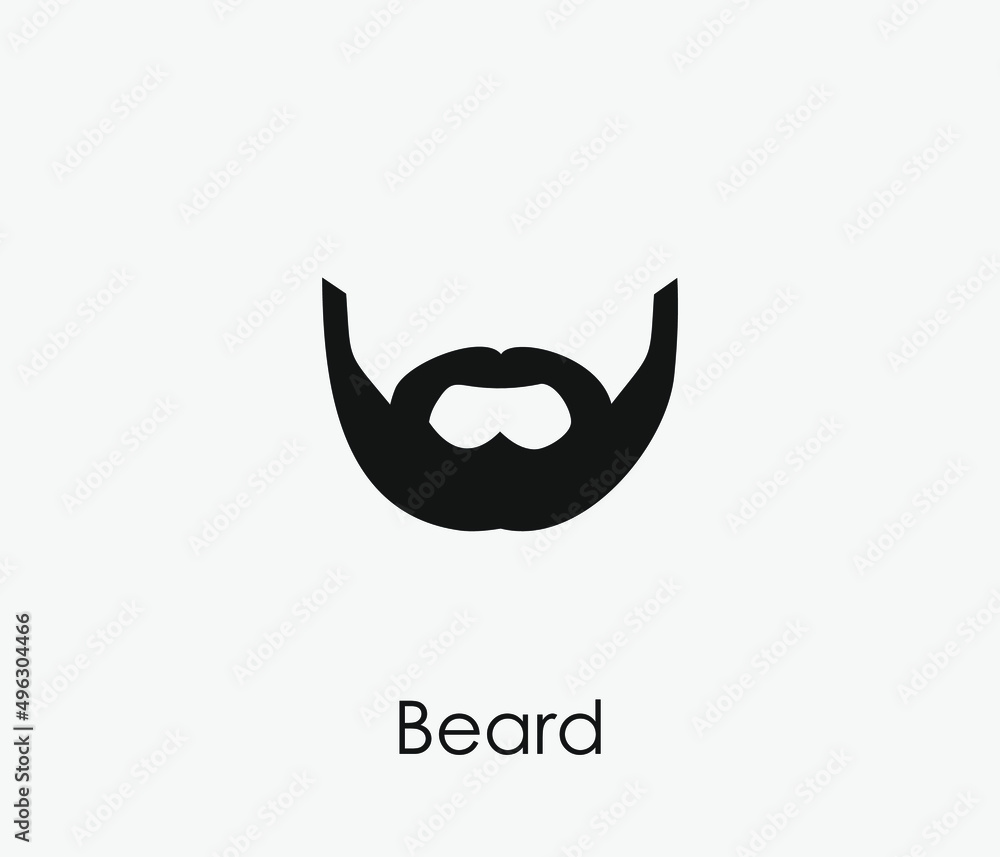 Poster beard vector icon. editable stroke. symbol in line art style for design, presentation, website or ap