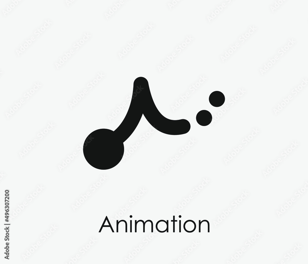 Poster animation vector icon. editable stroke. symbol in line art style for design, presentation, website o