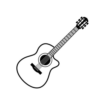 guitar logo icon design template vector