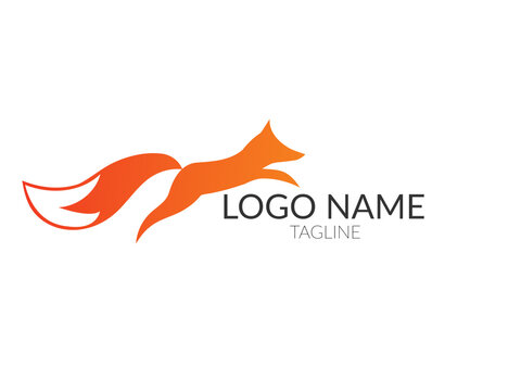 fox jumping logo. fox logo. creative fox. vector modern logo