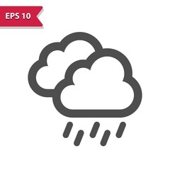 Raining Icon - Rain, Weather, Cloud, Cloudy, Raindrop, Droplet