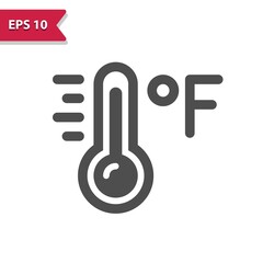 Thermometer Icon. Temperature, Weather, Fahrenheit, Degrees