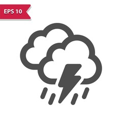 Storm Icon - Cloud, Lighting Bolt, Lightning Storm, Weather, Clouds, Rain, Raining