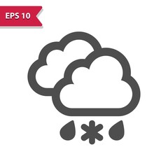 Fototapeta na wymiar Sleet Icon. Cloud, Clouds, Weather, Rain, Raining, Snow, Snowing, Freezing Rain