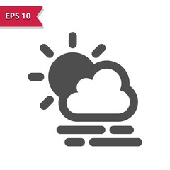 Cloud And Fog Icon - Foggy, Weather, Cloudy, Sun