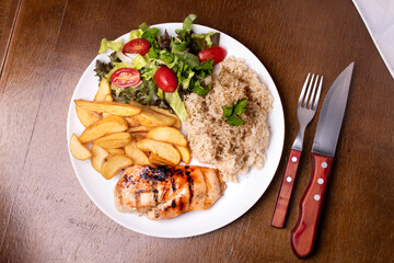 grilled chicken with vegetables