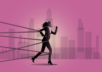 woman career obstacle or discrimination concept