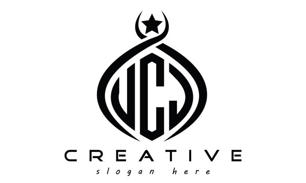 UCJ letters curved, oval, rectangle geometric monogram letters logo design vector, business logo, squire polygon letters modern unique minimalist creative logo design, vector templat