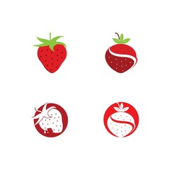 Fototapeta premium Strawberry logo template vector icon illustration design