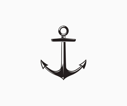 Anchor Vector Icon Logo Design. 
Ship Anchor Vector Graphic Design.