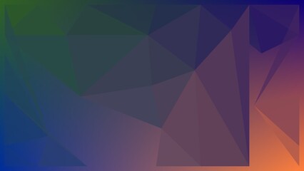 Obraz premium abstract geometric background composed of triangles in blue, green, and cream