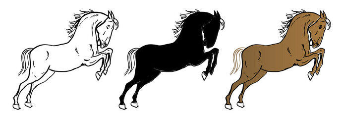 Horse outline design illustration Creative horse logo template