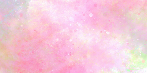 abstract watercolor background with space Cool and charming colorful galaxy painting background. Bright romantic aquarelle painted subtle pink watercolor canvas for design, invitation card, vintage. 