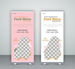 Special Restaurant Food Menu Roll Up Banner Design