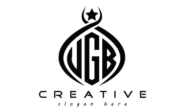 UGB letters curved, oval, rectangle geometric monogram letters logo design vector, business logo, squire polygon letters modern unique minimalist creative logo design, vector templat
