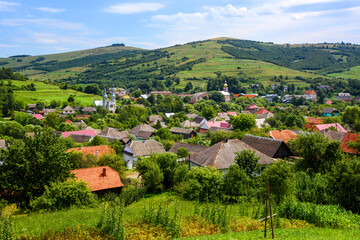 A typical village in Transcarpathia, Ukraine