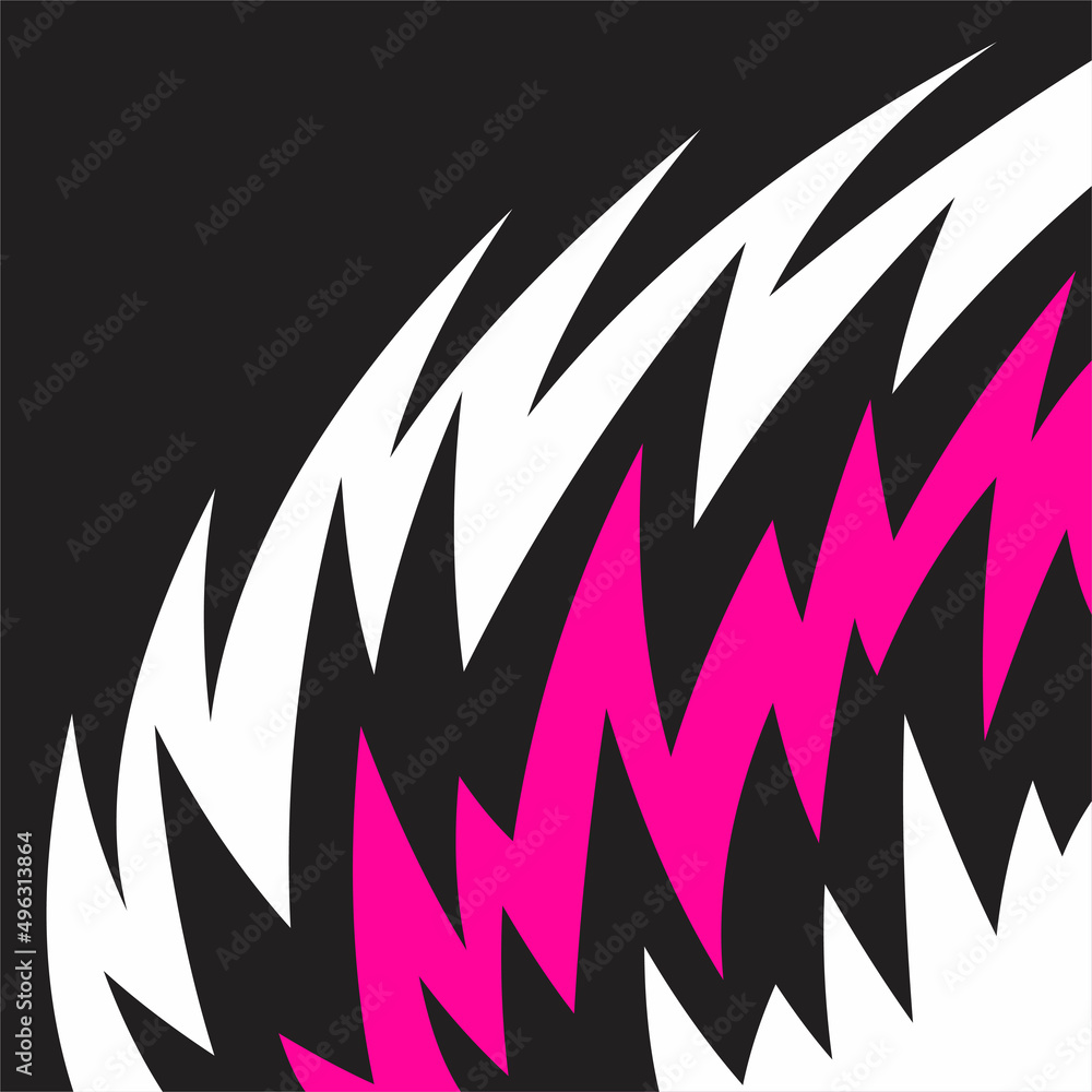 Poster simple background with colorful spikes pattern