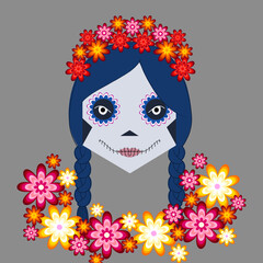 Mexico Day of the dead illustration avatar make up, avatar skull 