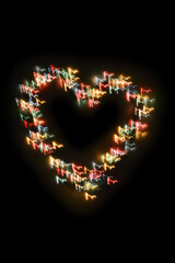 neon heart on a black background. decoration for Valentine's day.