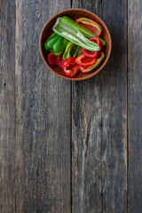 Bowl with sweet bell peppers