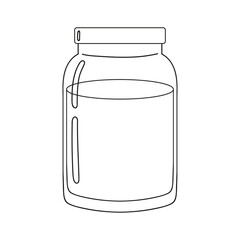 Coloring book page for kids jar. Cartoon style. Vector illustration isolated on white background.