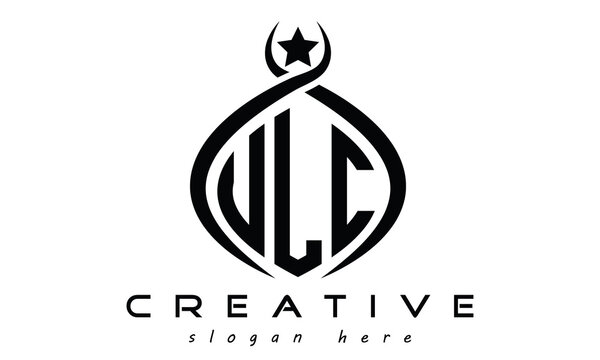 ULC three letters monogram curved oval initial logo design, geometric creative logo design