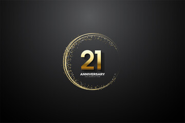 Fototapeta na wymiar 21st anniversary background with number illustration.