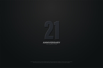 21st anniversary background with number illustration.