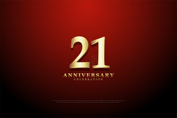 21st anniversary background with number illustration.