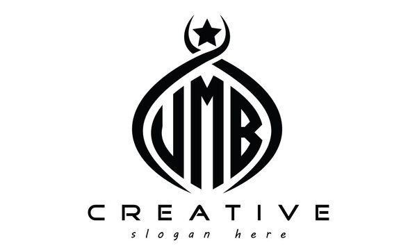 UMB three letters monogram curved oval initial logo design, geometric creative logo design
