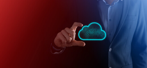 Cloud computing concept,cloud for transfer data.Cloud computing, big data center, future...