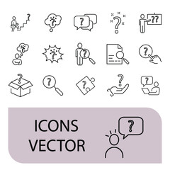 Fototapeta premium Question icons set .Question pack symbol vector elements for infographic web